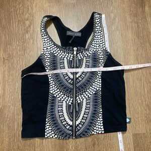 Kendall & Kylie Black Crop Top Tank Zipper Front Cage Cutout Medium
